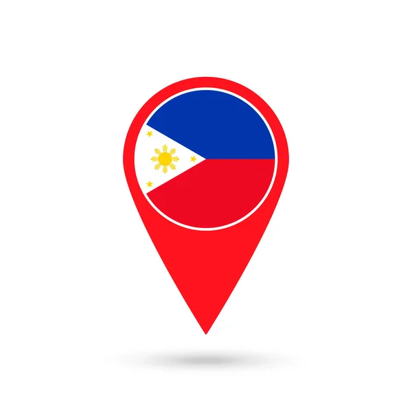 Ponteiro Mapa Com Filipinas Contry Bandeira Das Filipinas Ilustração Vetorial — Vetor de Stock