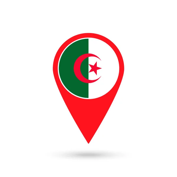 Карта Покажчик Конвеєром Алжиром Прапор Алжиру Приклад Вектора — стоковий вектор