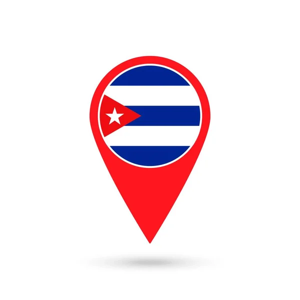 Pointeur Carte Avec Cuba Contry Drapeau Cuba Illustration Vectorielle — Image vectorielle