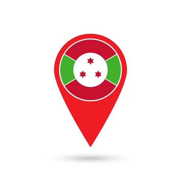 Pointeur Carte Avec Contry Burundi Drapeau Burundi Illustration Vectorielle — Image vectorielle