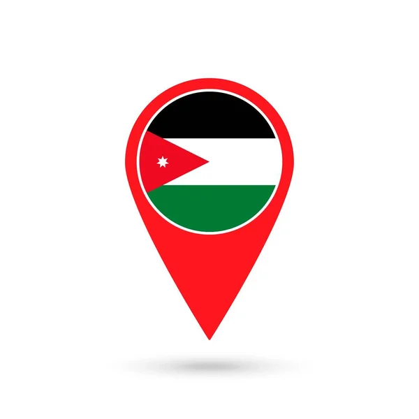 Ponteiro Mapa Com Contry Jordan Bandeira Jordan Ilustração Vetorial — Vetor de Stock