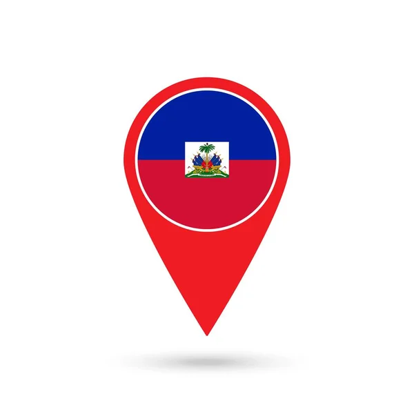 Térkép Mutató Contry Haiti Haiti Zászló Vektorillusztráció — Stock Vector