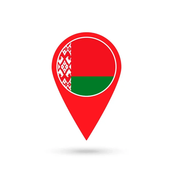 Mappa Puntatore Con Contry Bielorussia Bandiera Bielorussa Illustrazione Vettoriale — Vettoriale Stock
