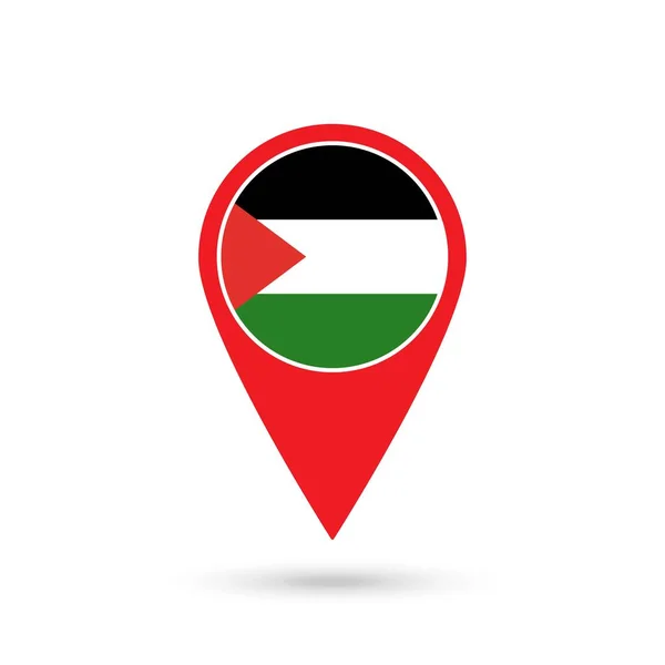 Puntero Mapa Con Contry Palestina Bandera Palestina Ilustración Vectorial — Vector de stock