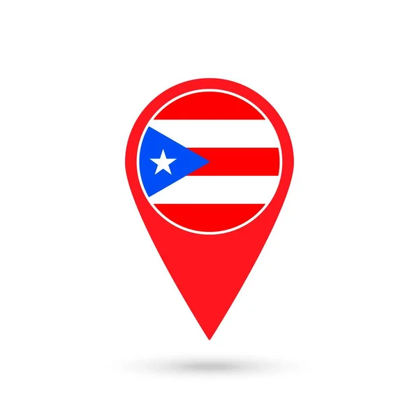Pointeur Carte Avec Contry Porto Rico Pavillon Porto Rico Illustration — Image vectorielle
