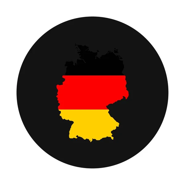 Allemagne Carte Silhouette Avec Drapeau Sur Fond Noir — Image vectorielle