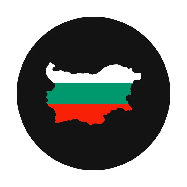 Bulgarien Landkarte Silhouette Mit Fahne Auf Schwarzem Hintergrund — Stockvektor