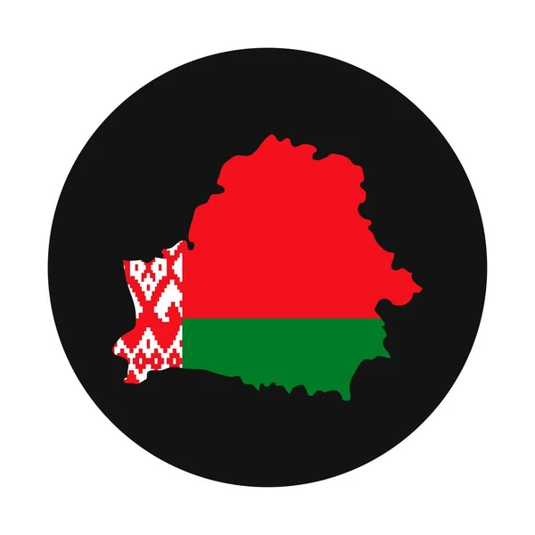 Weißrussland Landkarte Silhouette Mit Fahne Auf Schwarzem Hintergrund — Stockvektor
