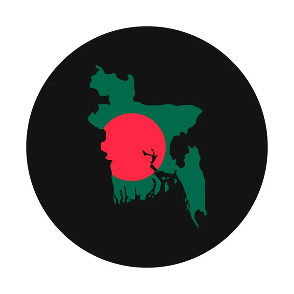 Силуэт Карты Бангладеш Флагом Черном Фоне — стоковый вектор