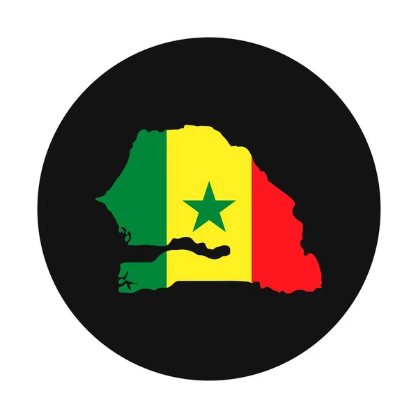 セネガル地図シルエットと黒の背景 — ストックベクタ