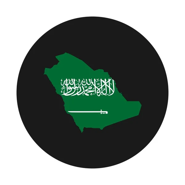 Σαουδική Αραβία Χάρτη Σιλουέτα Σημαία Μαύρο Φόντο — Διανυσματικό Αρχείο