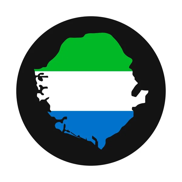 シエラレオネ地図シルエットで黒の背景に旗 — ストックベクタ
