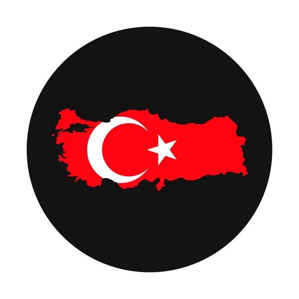 Turki Memetakan Siluet Dengan Bendera Latar Belakang Hitam - Stok Vektor