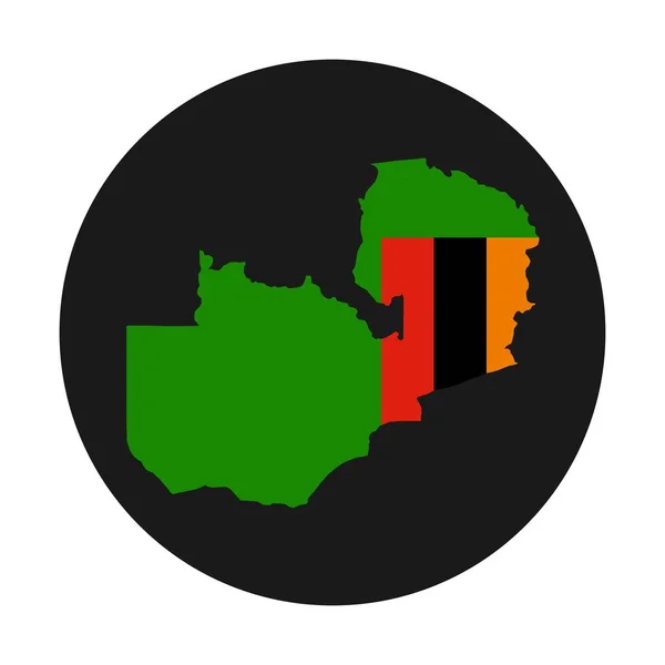 Ζάμπια Χάρτη Σιλουέτα Σημαία Μαύρο Φόντο — Διανυσματικό Αρχείο