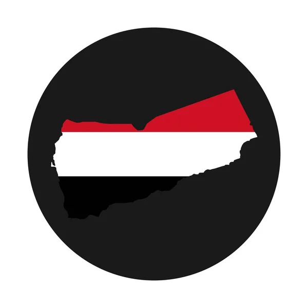 Jemen Mapa Silueta Vlajkou Černém Pozadí — Stockový vektor