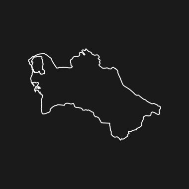 Siyah Arkaplanda Türkmenistan Haritası