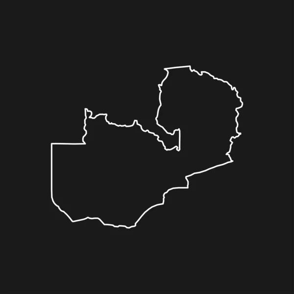 ザンビアの黒い背景地図 — ストックベクタ
