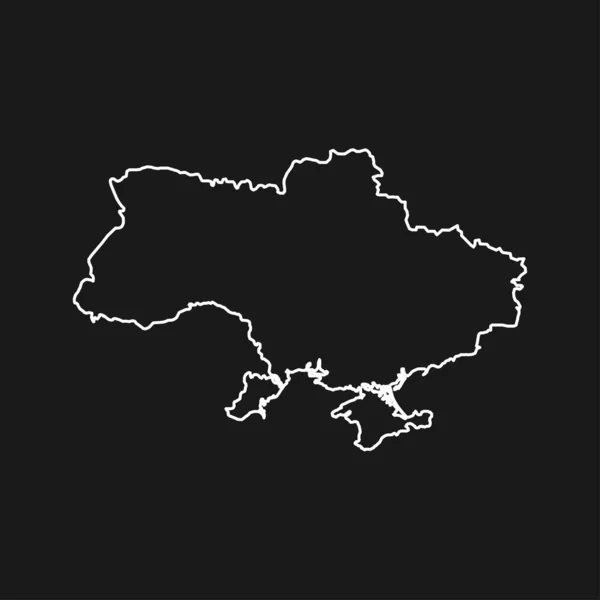 Mapa Ukrainy Czarnym Tle — Wektor stockowy