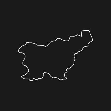 Slovenya 'nın Siyah Arkaplan Haritası