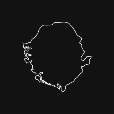 Siyah Arkaplanda Sierra Leone Haritası