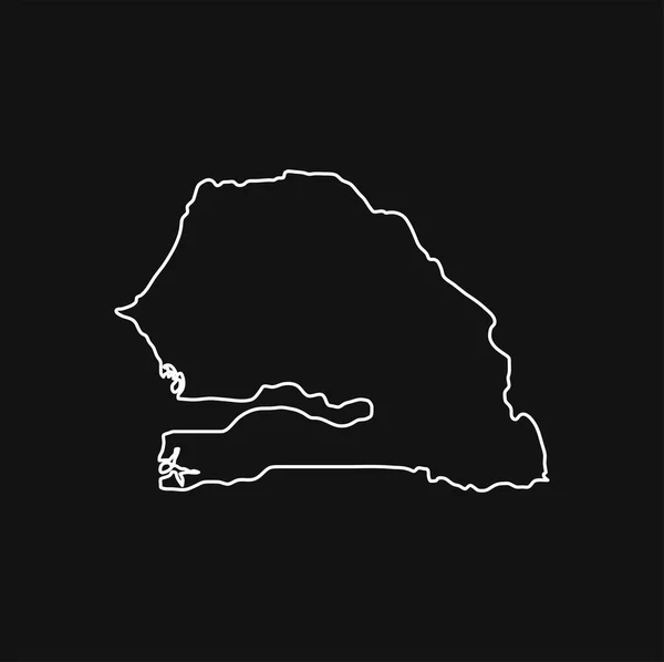 塞内加尔黑色背景地图 — 图库矢量图片