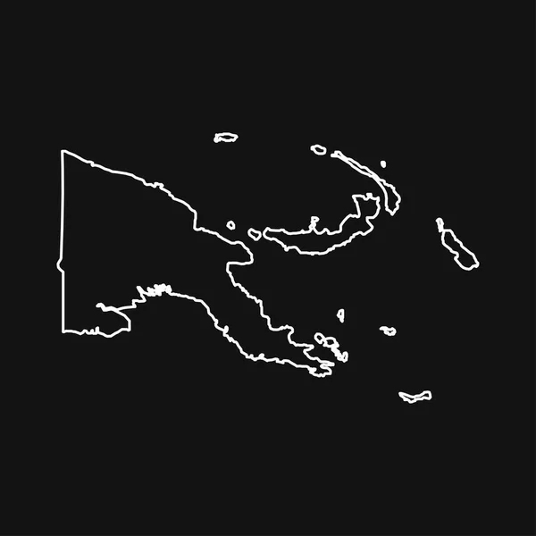 Map Papua New Guinea Black Background — 图库矢量图片