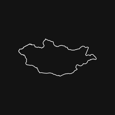 Siyah Arkaplanda Moğolistan Haritası