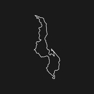 Kara Arkaplanda Malavi Haritası