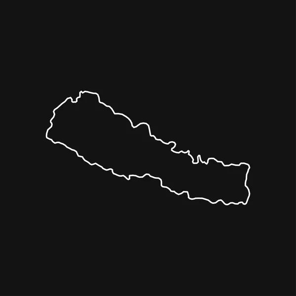 Siyah Arkaplanda Nepal Haritası — Stok Vektör