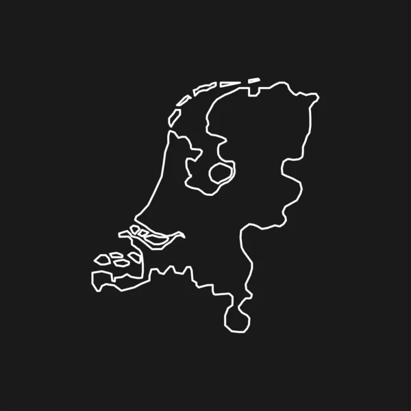 Map Netherlands Black Background — Vettoriale Stock