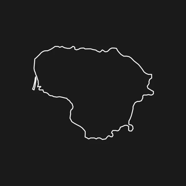 Map Lithuania Black Background — Stockvektor