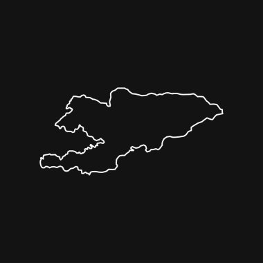 Kırgızistan 'ın Kara Arkaplan Haritası