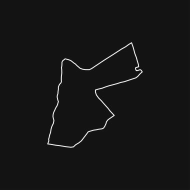 Kara Arkaplan Üzerine Ürdün Haritası