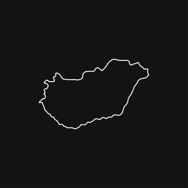 Beyaz Arkaplanda Macaristan Haritası