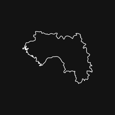 Siyah Arkaplanda Gine Haritası