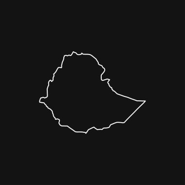 Kara Arkaplanda Etiyopya Haritası