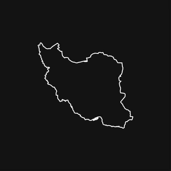 Mappa Dell Iran Sfondo Nero — Vettoriale Stock