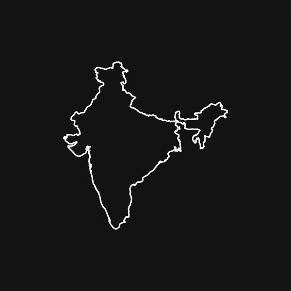 Карта Индии Чёрном Фоне — стоковый вектор