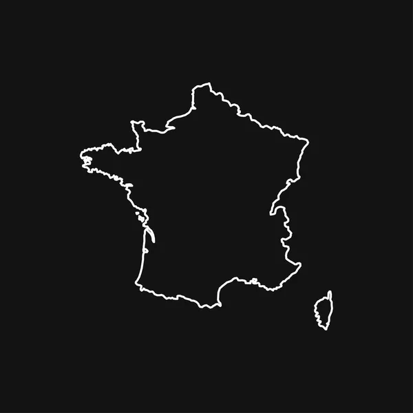 Carte France Sur Fond Noir — Image vectorielle