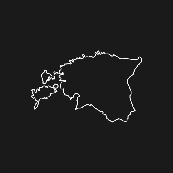 Mapa Estonia Sobre Fondo Negro — Archivo Imágenes Vectoriales