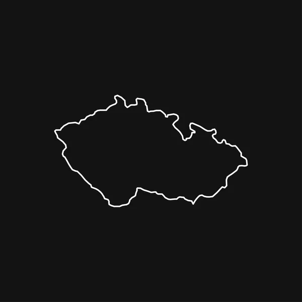 Çek Cumhuriyeti Nin Siyah Arkaplan Haritası — Stok Vektör