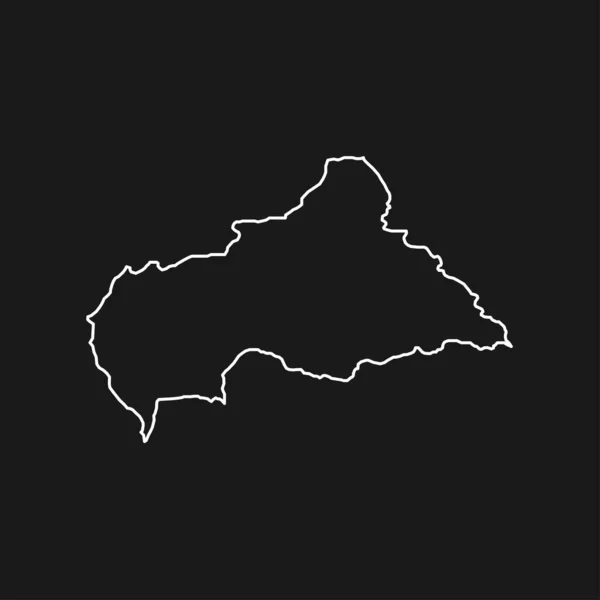 Orta Afrika Cumhuriyeti Nin Siyah Arkaplan Haritası — Stok Vektör