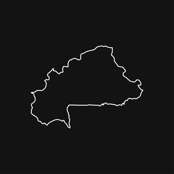 ブルキナファソ地図黒を背景に — ストックベクタ