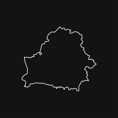 Siyah Arkaplanda Belarus Haritası