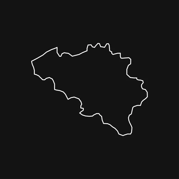 Kaart Van België Zwarte Achtergrond — Stockvector
