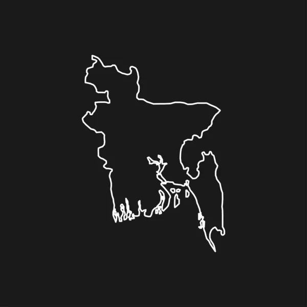 Karte Von Bangladesch Auf Schwarzem Hintergrund — Stockvektor