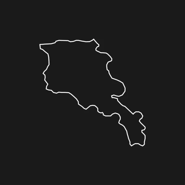 亚美尼亚黑人背景地图 — 图库矢量图片