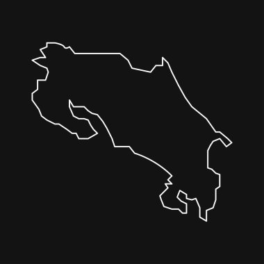 Kosta Rika haritası siyah arkaplan