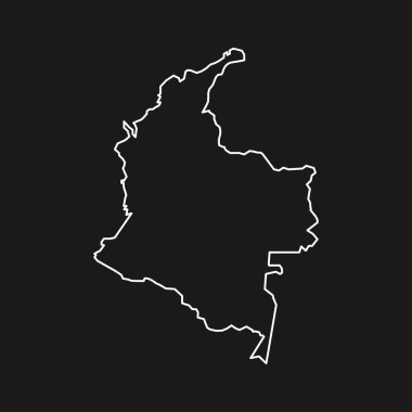 Siyah arkaplanda Kolombiya haritası