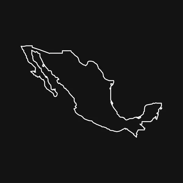 México Mapa Aislado Sobre Fondo Negro — Archivo Imágenes Vectoriales